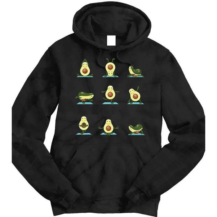 Funny Avocado Yoga Fitness Funny Exercising Gym Avocado Tie Dye Hoodie