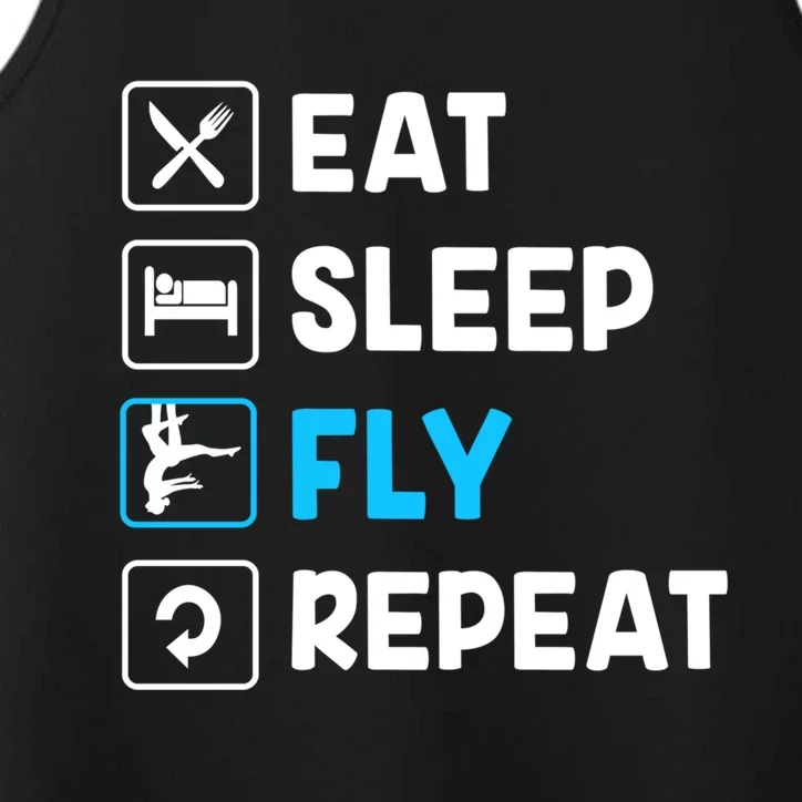 Funny Aerial Yoga Eat Sleep Fly Repeat Gift Performance Tank