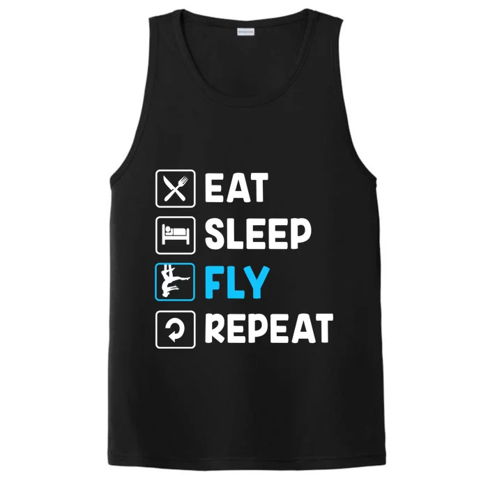 Funny Aerial Yoga Eat Sleep Fly Repeat Gift Performance Tank