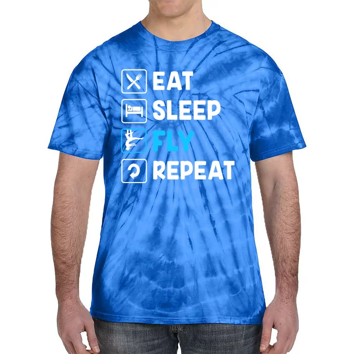 Funny Aerial Yoga Eat Sleep Fly Repeat Gift Tie-Dye T-Shirt