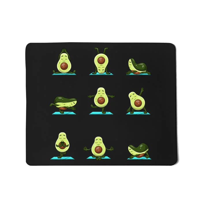 Funny Avocado Yoga Fitness Funny Exercising Gym Avocado Mousepad