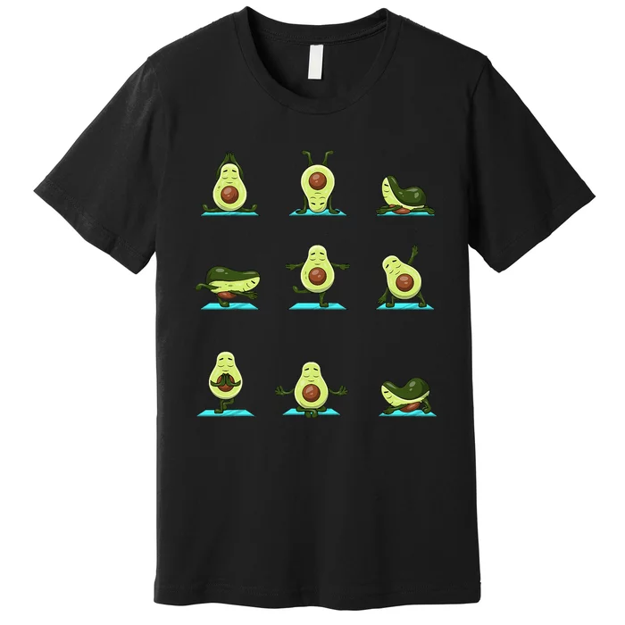 Funny Avocado Yoga Fitness Funny Exercising Gym Avocado Premium T-Shirt