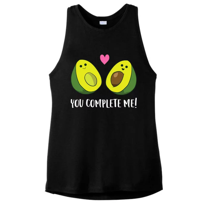 Funny Avocado You Complete Me Cute Avocado Ladies Tri-Blend Wicking Tank