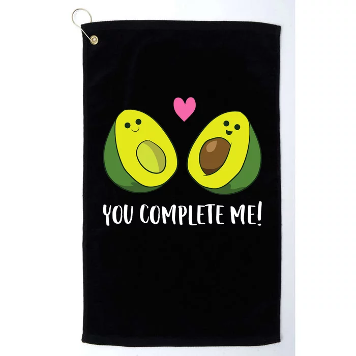 Funny Avocado You Complete Me Cute Avocado Platinum Collection Golf Towel