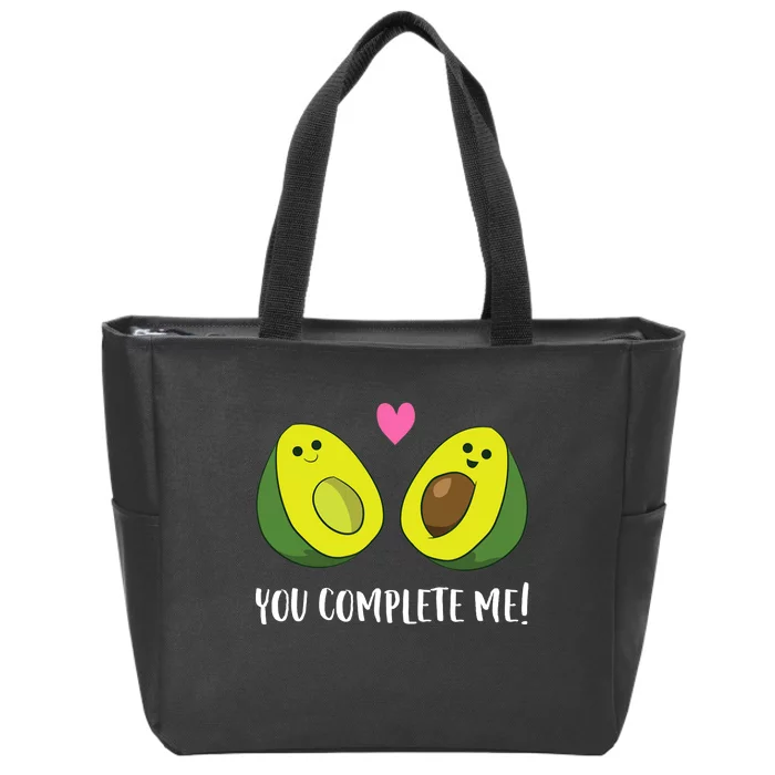 Funny Avocado You Complete Me Cute Avocado Zip Tote Bag