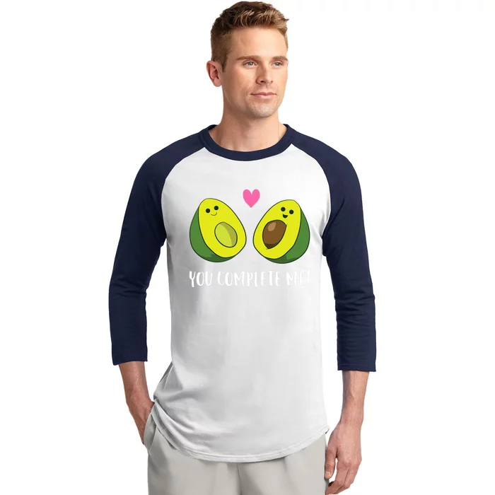 Funny Avocado You Complete Me Cute Avocado Baseball Sleeve Shirt