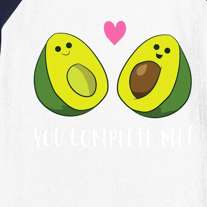 Funny Avocado You Complete Me Cute Avocado Baseball Sleeve Shirt