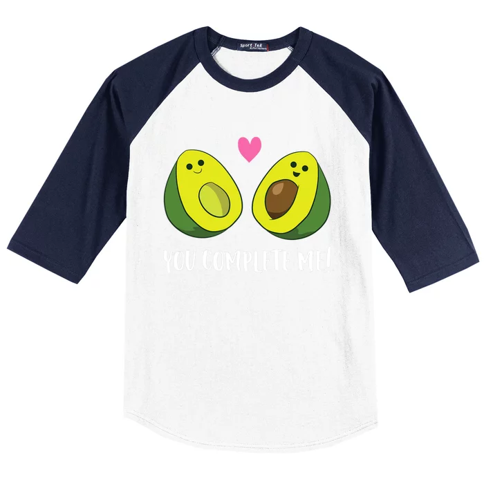 Funny Avocado You Complete Me Cute Avocado Baseball Sleeve Shirt