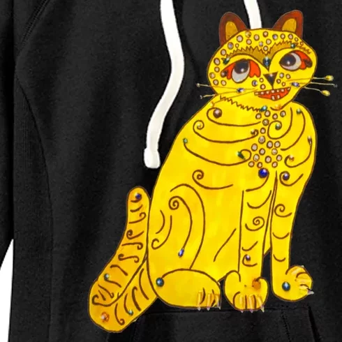 Funny Abba Yellow Cat Women's Fleece Hoodie