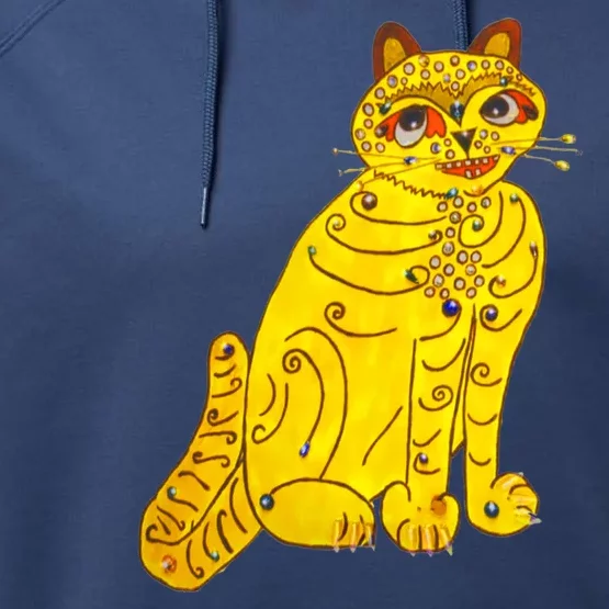 Funny Abba Yellow Cat Performance Fleece Hoodie