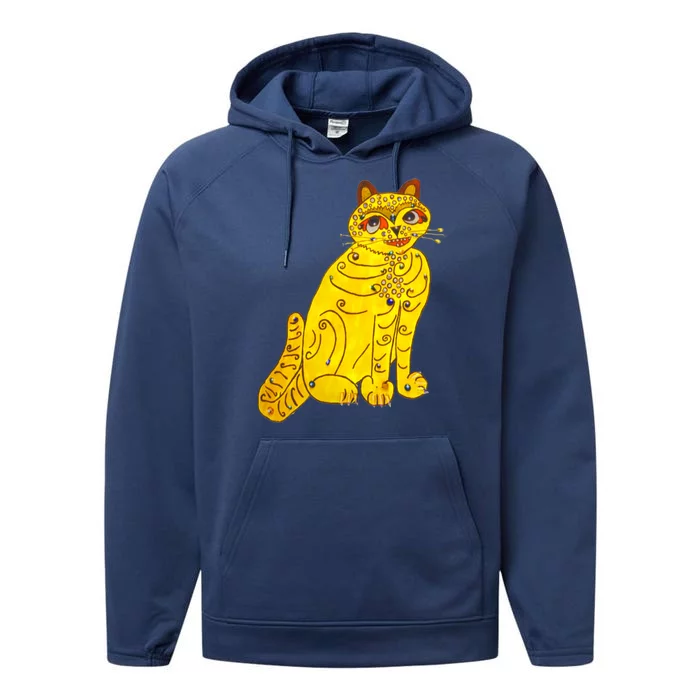 Funny Abba Yellow Cat Performance Fleece Hoodie