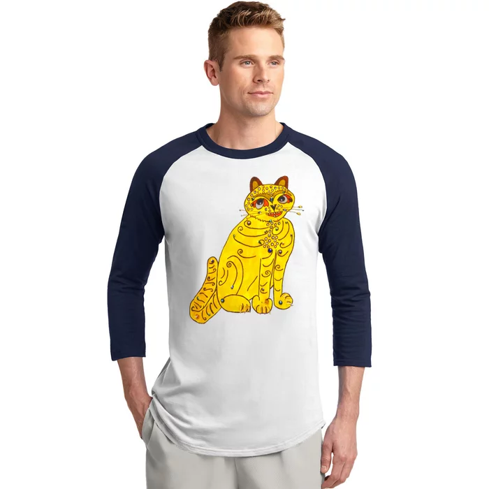 Funny Abba Yellow Cat Baseball Sleeve Shirt