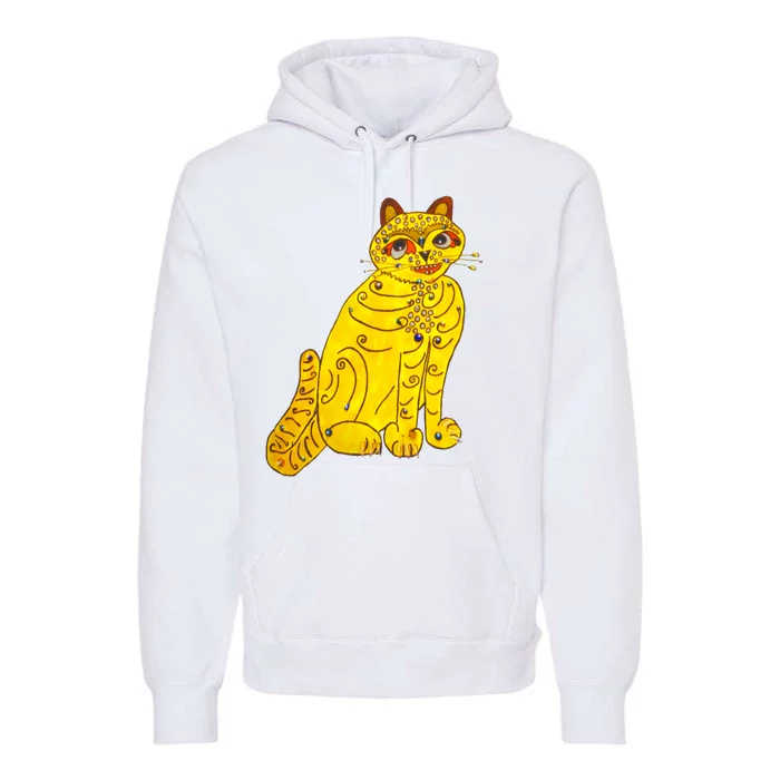 Funny Abba Yellow Cat Premium Hoodie