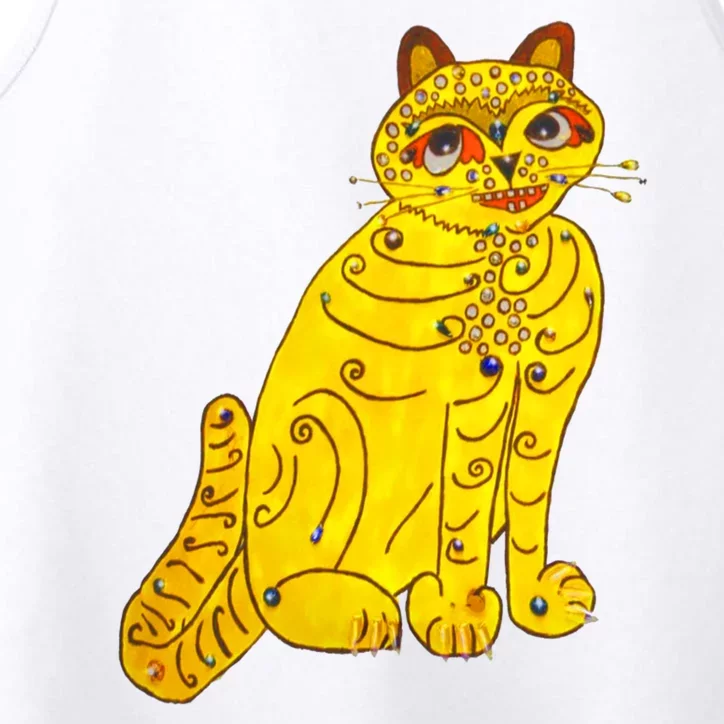 Funny Abba Yellow Cat Performance Tank