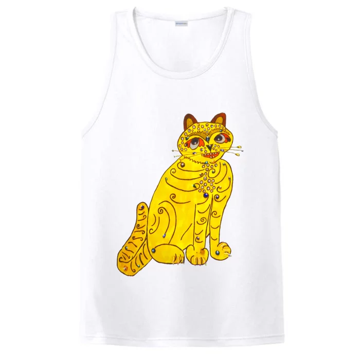 Funny Abba Yellow Cat Performance Tank