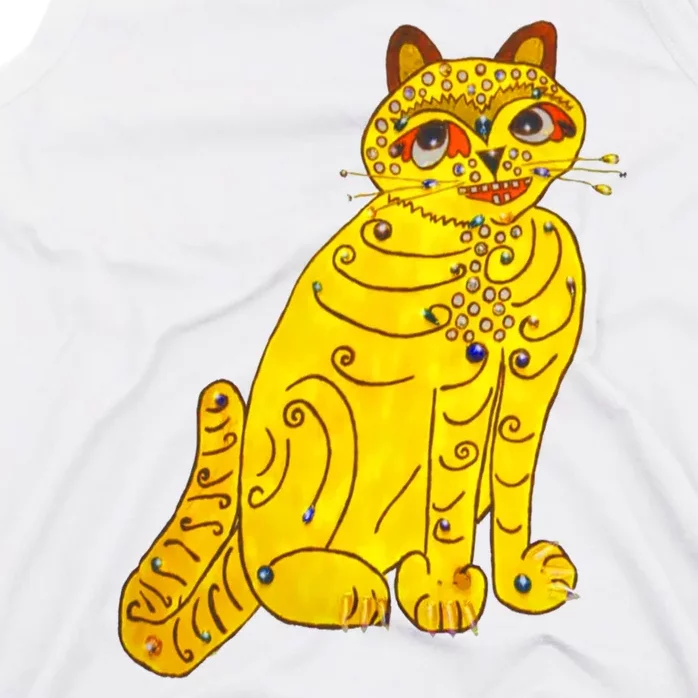 Funny Abba Yellow Cat Tank Top