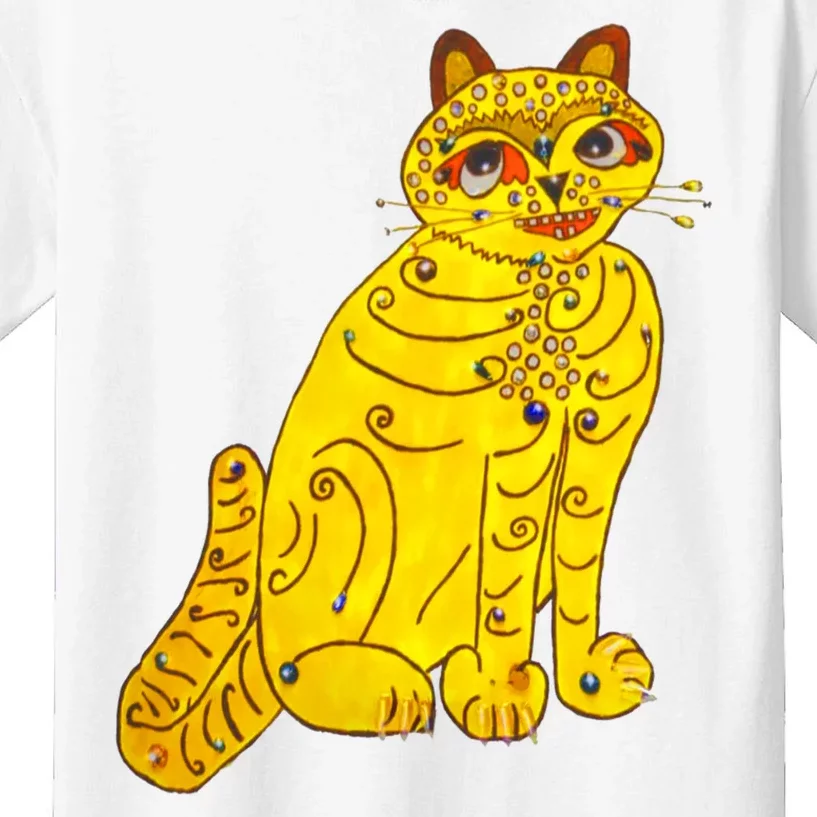 Funny Abba Yellow Cat Kids T-Shirt