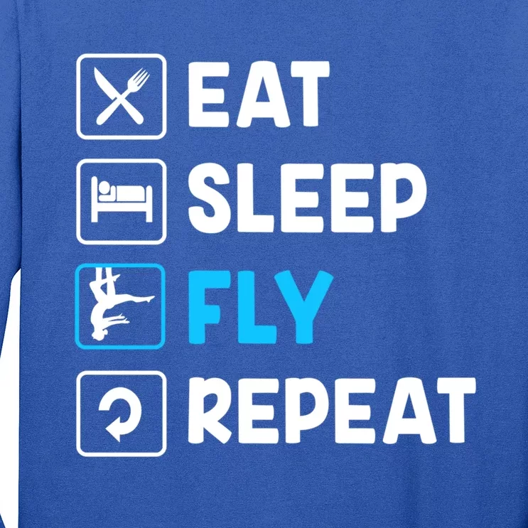 Funny Aerial Yoga Eat Sleep Fly Repeat Gift Long Sleeve Shirt