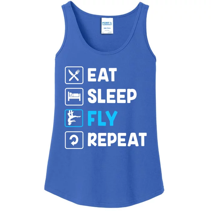 Funny Aerial Yoga Eat Sleep Fly Repeat Gift Ladies Essential Tank