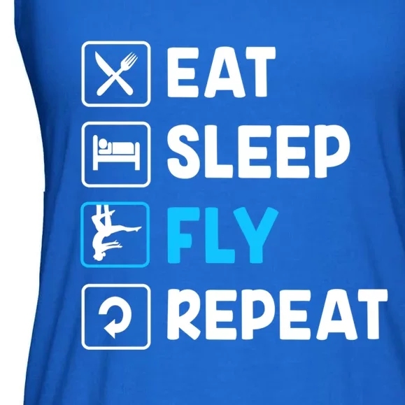 Funny Aerial Yoga Eat Sleep Fly Repeat Gift Ladies Essential Flowy Tank