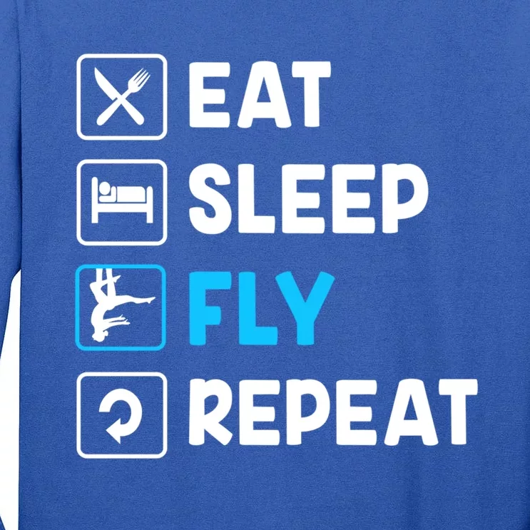 Funny Aerial Yoga Eat Sleep Fly Repeat Gift Tall Long Sleeve T-Shirt