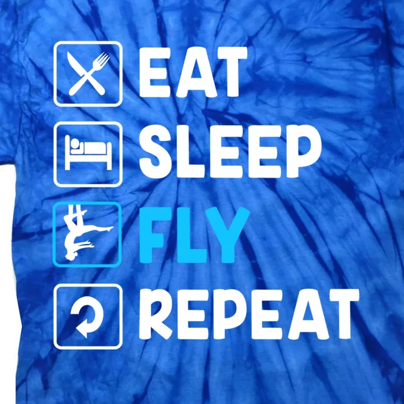 Funny Aerial Yoga Eat Sleep Fly Repeat Gift Tie-Dye T-Shirt