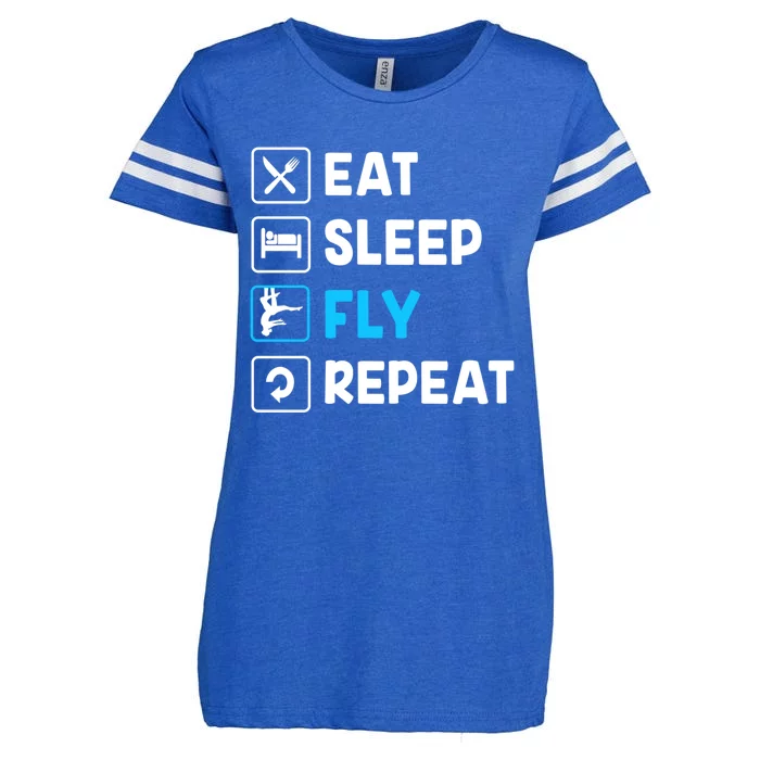 Funny Aerial Yoga Eat Sleep Fly Repeat Gift Enza Ladies Jersey Football T-Shirt