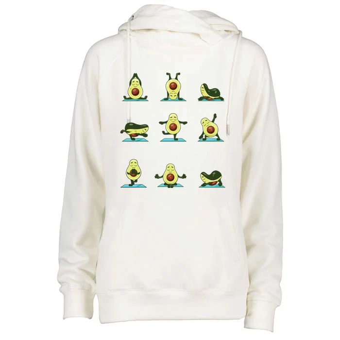 Funny Avocado Yoga Fitness Funny Exercising Gym Avocado Womens Funnel Neck Pullover Hood