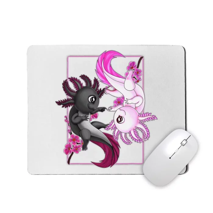 Funny Axolotl Yin Yang Plush Pets Cherry Blossom Girls Boys Mousepad