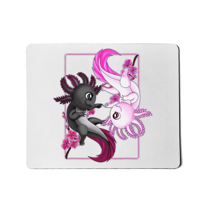 Funny Axolotl Yin Yang Plush Pets Cherry Blossom Girls Boys Mousepad