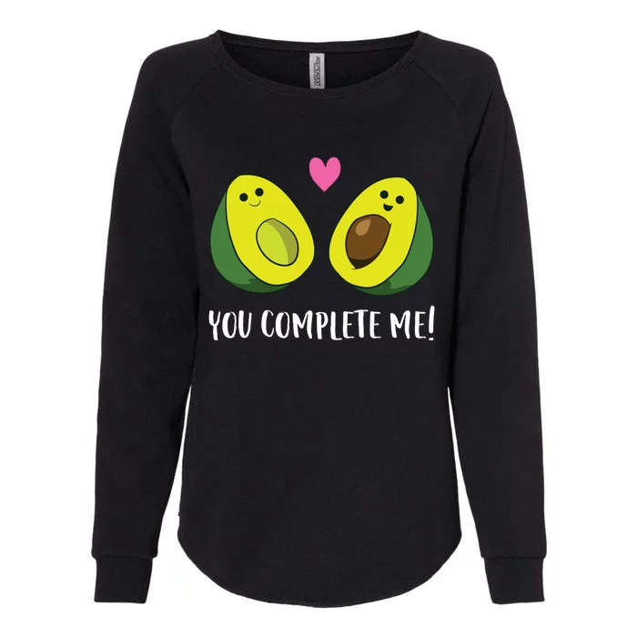 Funny Avocado You Complete Me Cute Avocado Womens California Wash Sweatshirt