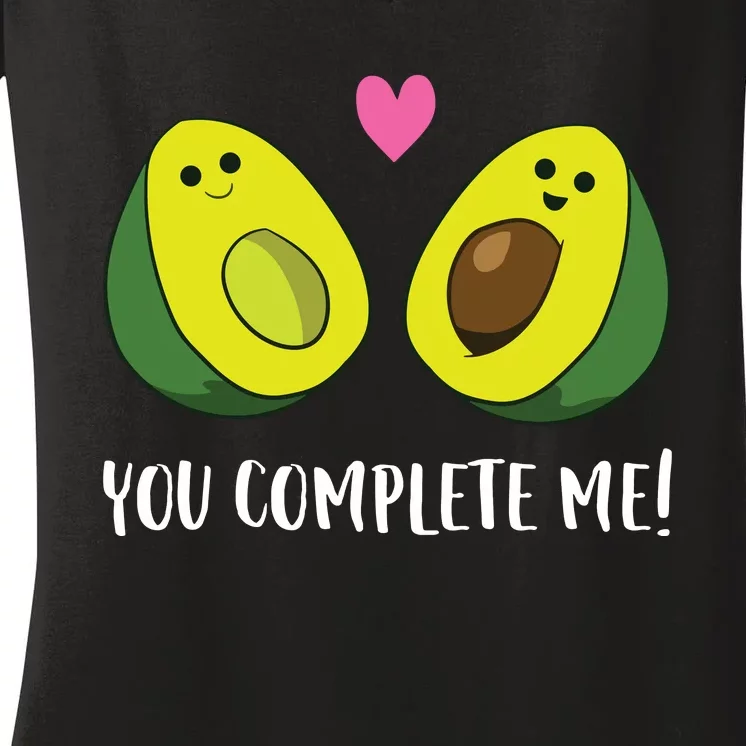 Funny Avocado You Complete Me Cute Avocado Women's V-Neck T-Shirt