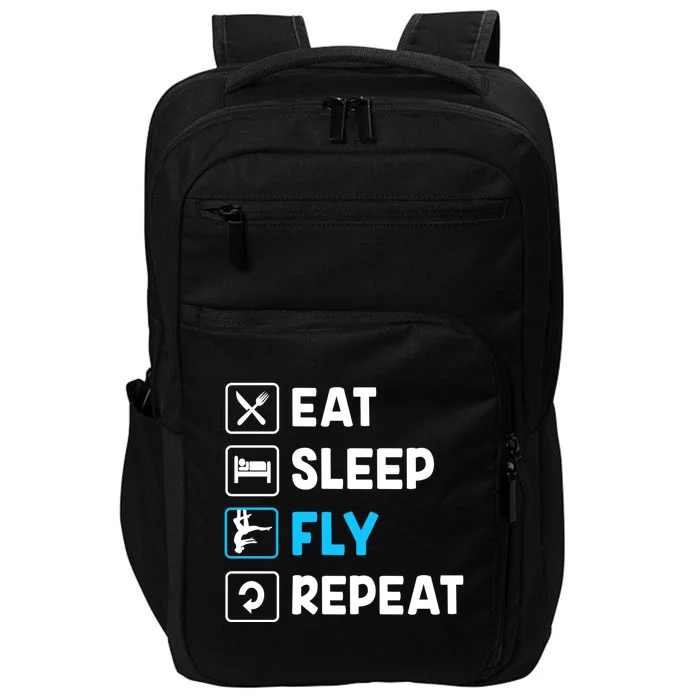 Funny Aerial Yoga Eat Sleep Fly Repeat Gift Impact Tech Backpack