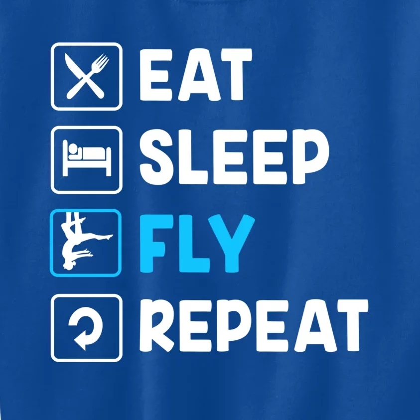 Funny Aerial Yoga Eat Sleep Fly Repeat Gift Kids Sweatshirt