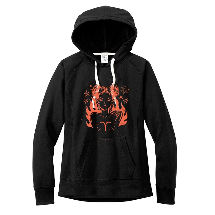 Female Aries Zodiac Women's Fleece Hoodie