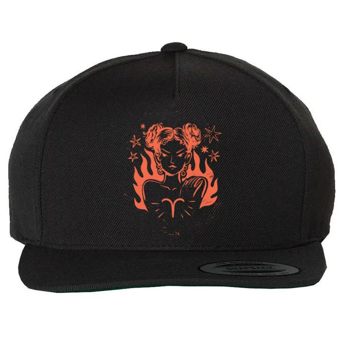 Female Aries Zodiac Wool Snapback Cap