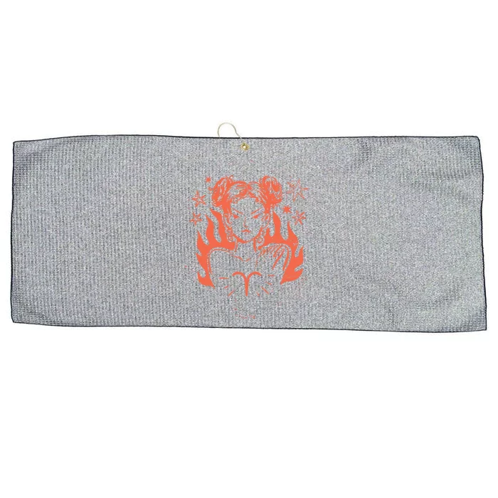 Female Aries Zodiac Large Microfiber Waffle Golf Towel