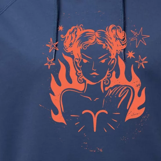 Female Aries Zodiac Performance Fleece Hoodie