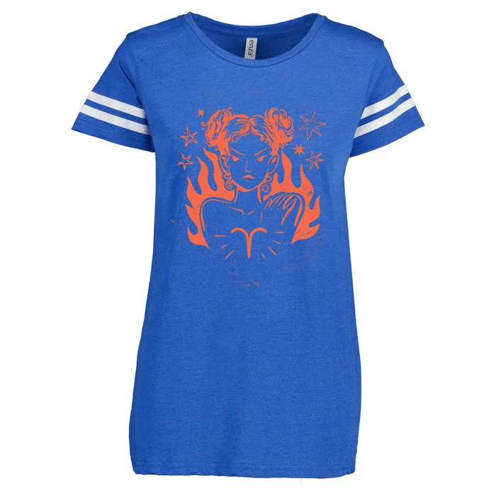 Female Aries Zodiac Enza Ladies Jersey Football T-Shirt