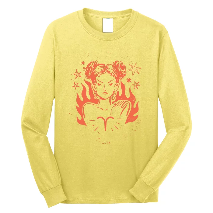 Female Aries Zodiac Long Sleeve Shirt