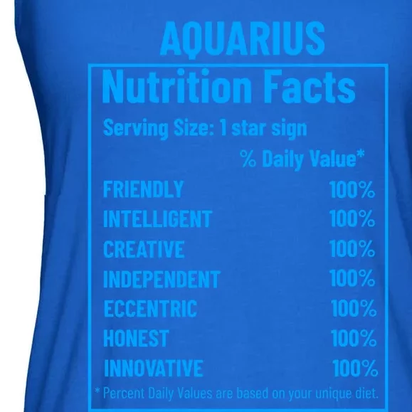 Funny Aquarius Zodiac Sign Nutrition Facts Quariuses Gift Ladies Essential Flowy Tank