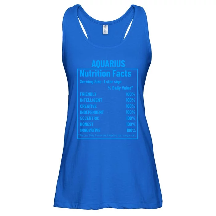 Funny Aquarius Zodiac Sign Nutrition Facts Quariuses Gift Ladies Essential Flowy Tank