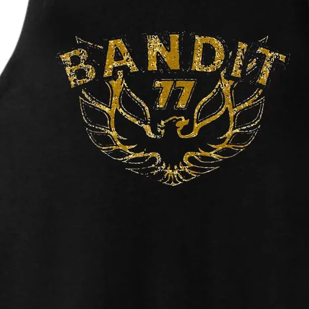 Funny Bandit 1977 Family Distressed Ladies Tri-Blend Wicking Tank