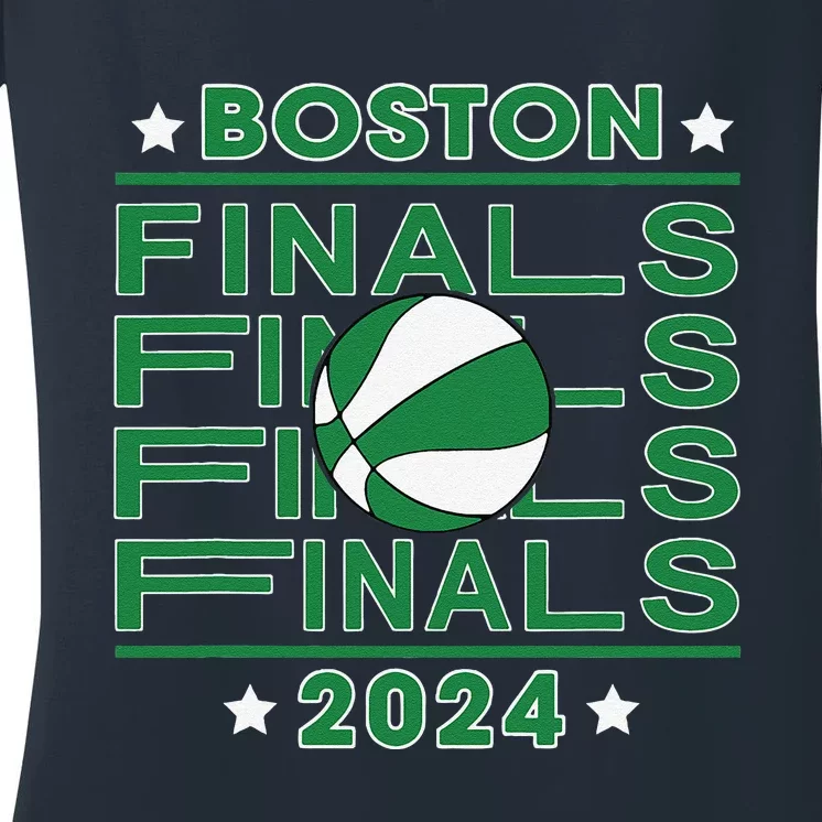 Finals Boston 2024 Designs Women's V-Neck T-Shirt