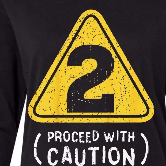 Funny Birthday 2 Two Construction Sign 2nd Birthday Gift Womens Cotton Relaxed Long Sleeve T-Shirt