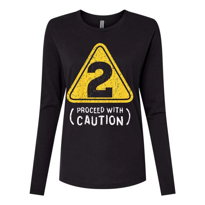 Funny Birthday 2 Two Construction Sign 2nd Birthday Gift Womens Cotton Relaxed Long Sleeve T-Shirt