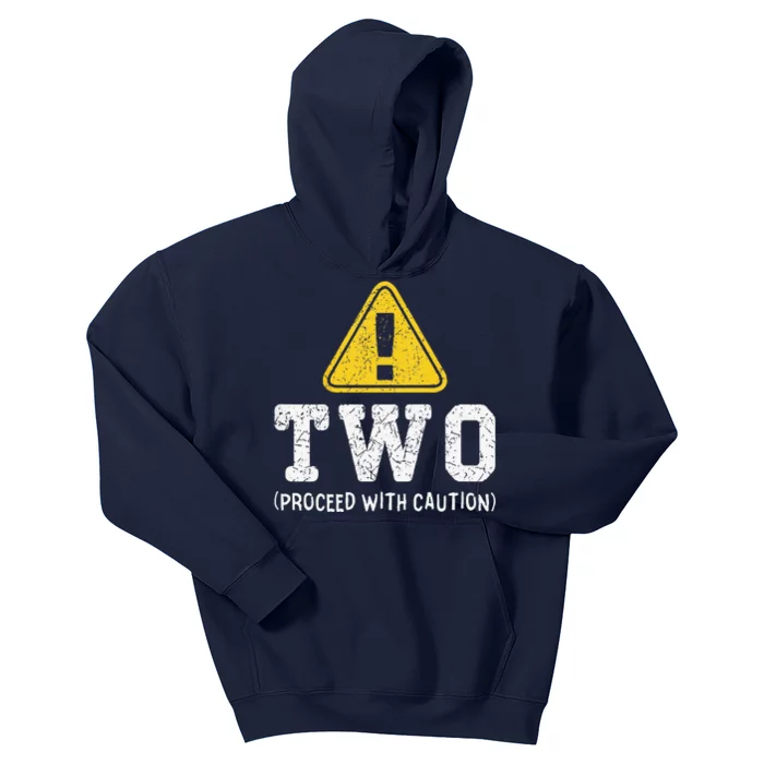 Funny Birthday 2 Two Construction Sign 2nd Birthday Kids Hoodie