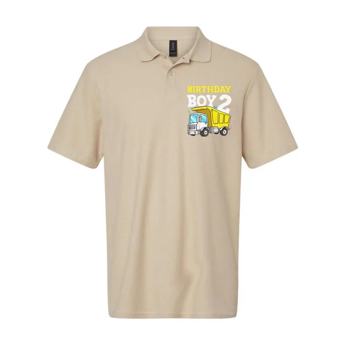 Funny Birthday 2 Two Construction Truck 2nd Birthday Gift Softstyle Adult Sport Polo