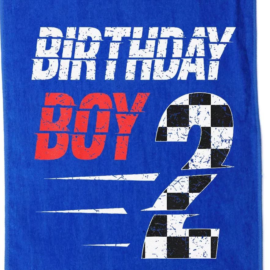 Funny Birthday 2 Two Racing Flag 2nd Birthday Race Car Platinum Collection Golf Towel