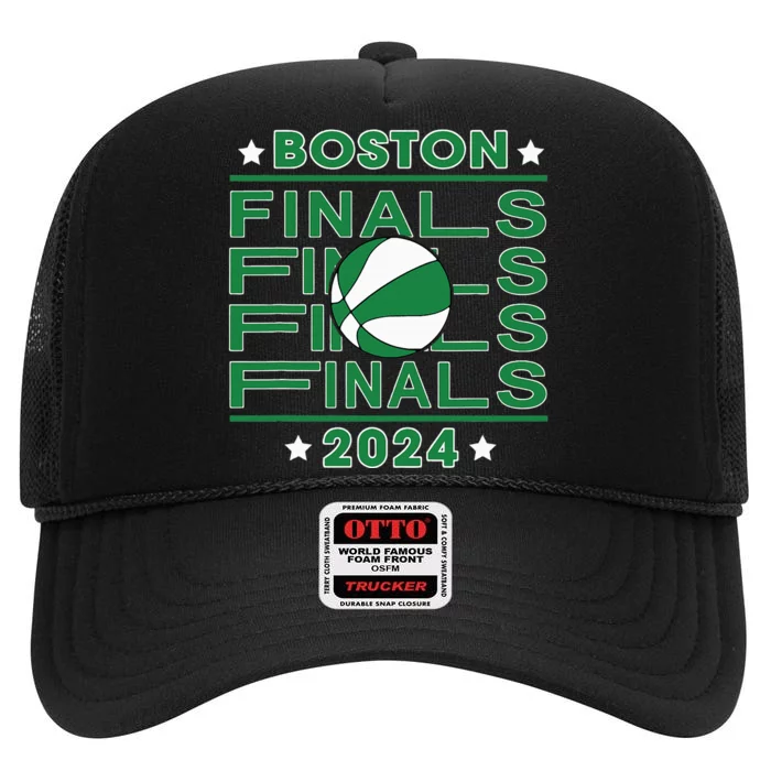 Finals Boston 2024 Designs High Crown Mesh Trucker Hat